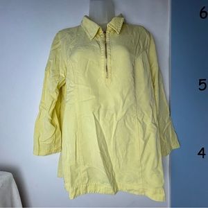 Soft Surroundings Yellow Half Zip‎ Shirt Medium